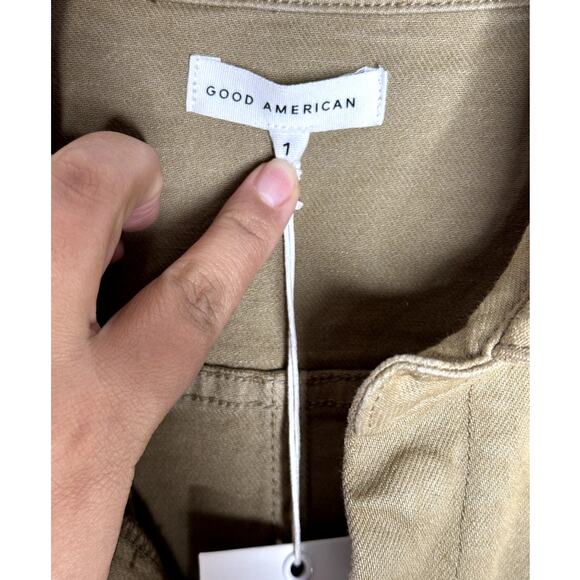 NWT Good American Fit For Success Green Utility Straight Leg Jumpsuit Size Small - Picture 10 of 11